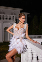 Load image into Gallery viewer, Derby Pearl Feather Sequin Dress
