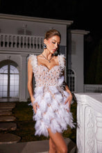 Load image into Gallery viewer, Derby Pearl Feather Sequin Dress
