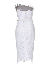 Load image into Gallery viewer, Despina White Lace Midi Dress
