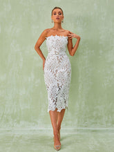 Load image into Gallery viewer, Despina White Lace Midi Dress
