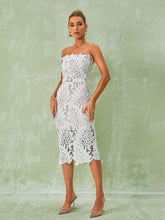 Load image into Gallery viewer, Despina White Lace Midi Dress
