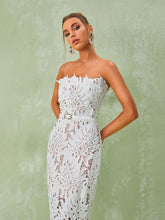 Load image into Gallery viewer, Despina White Lace Midi Dress
