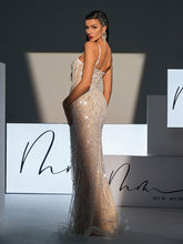 Load image into Gallery viewer, Dion Spaghetti Pearl Embellished Sequin Dress
