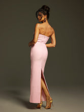 Load image into Gallery viewer, Doers Strapless Flower Crystal Bandage Maxi Dress
