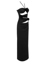 Load image into Gallery viewer, Dorcas Halterneck Cutout Maxi Dress In Black
