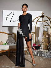 Load image into Gallery viewer, Duald Long Sleeve Crystal Bandage Dress
