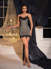 Load image into Gallery viewer, Duarte Lace Hollow Diamond Mini Dress
