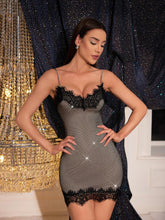 Load image into Gallery viewer, Duarte Lace Hollow Diamond Mini Dress
