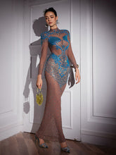 Load image into Gallery viewer, Dulcie Long Sleeve Rhinestone Maxi Dress
