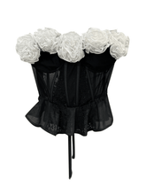 Load image into Gallery viewer, Duska Flower Lacing Mesh Top
