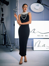 Load image into Gallery viewer, Dustin High Neck Pearl Embellished Maxi Dress
