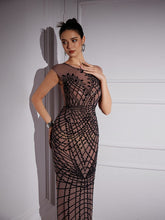 Load image into Gallery viewer, Eirian Printed Rhinestone Maxi Dress
