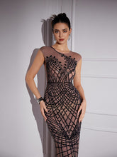 Load image into Gallery viewer, Eirian Printed Rhinestone Maxi Dress
