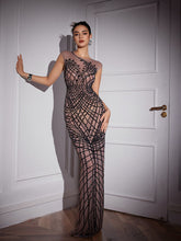 Load image into Gallery viewer, Eirian Printed Rhinestone Maxi Dress
