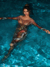 Load image into Gallery viewer, Elinda Long Sleeve Mesh Midi Dress
