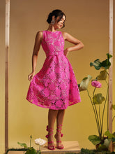 Load image into Gallery viewer, Enda Sleeveless Flower Embroidered Midi Dress
