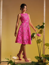 Load image into Gallery viewer, Enda Sleeveless Flower Embroidered Midi Dress
