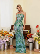 Load image into Gallery viewer, Ennis Strapless Flower Embellished Maxi Dress
