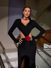 Load image into Gallery viewer, Eolly Backless Flower Cutout Maxi Dress
