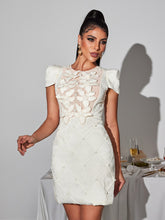 Load image into Gallery viewer, Ephigenie Flower Pearl Mini Dress
