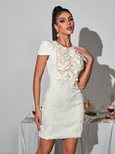 Load image into Gallery viewer, Ephigenie Flower Pearl Mini Dress
