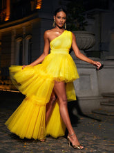 Load image into Gallery viewer, Essie One Shoulder Tulle Maxi Dress
