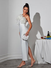 Load image into Gallery viewer, Étienne Flower Fringe Bandage Midi Dress
