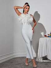 Load image into Gallery viewer, Étienne Flower Fringe Bandage Midi Dress
