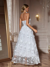 Load image into Gallery viewer, Filitsa Strapless Flower Mesh Split Maxi Dress
