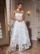 Load image into Gallery viewer, Filitsa Strapless Flower Mesh Split Maxi Dress
