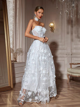 Load image into Gallery viewer, Filitsa Strapless Flower Mesh Split Maxi Dress
