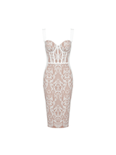 Load image into Gallery viewer, Finbar Lace Bandage Dress In White
