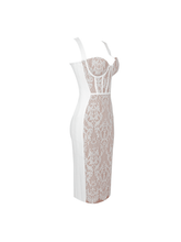 Load image into Gallery viewer, Finbar Lace Bandage Dress In White
