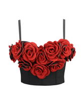 Load image into Gallery viewer, Fivika Spaghetti Flower Bustier Top

