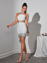 Load image into Gallery viewer, Fritz Rhinestone Shell Bandage Mini Dress
