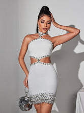 Load image into Gallery viewer, Fritz Rhinestone Shell Bandage Mini Dress
