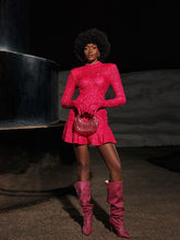 Load image into Gallery viewer, Gali Sequin Gloves Mini Dress In Hot Pink
