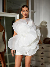 Load image into Gallery viewer, Gannon One Shoulder Flower Mini Dress
