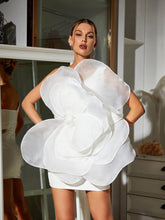 Load image into Gallery viewer, Gannon One Shoulder Flower Mini Dress
