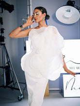 Load image into Gallery viewer, Gannon One Shoulder Flower Satin Midi Dress
