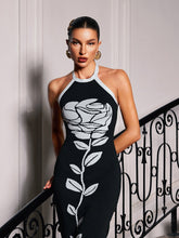 Load image into Gallery viewer, Gifford Halterneck Flower Bandage Midi Dress
