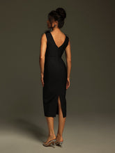 Load image into Gallery viewer, Glenis V Neck Feather Bandage Mini Dress
