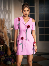 Load image into Gallery viewer, Glinda Flower Short Sleeve Blazer Dress
