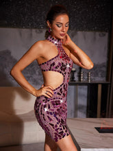 Load image into Gallery viewer, Grisha Acrylic Embellished Cutout Mini Dress
