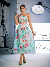 Load image into Gallery viewer, Habib One Shoulder Print Embroidered Dress
