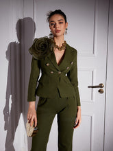 Load image into Gallery viewer, Halcyon Tulle Flower Button Blazer Set
