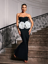 Load image into Gallery viewer, Hamill Strapless Flower Bandage Maxi Dress
