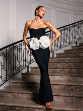 Load image into Gallery viewer, Hamill Strapless Flower Bandage Maxi Dress
