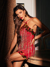 Load image into Gallery viewer, Hawthorne Bandage Crystal Fringe Mini Dress
