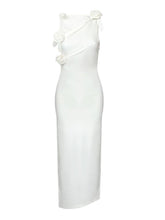 Load image into Gallery viewer, Hecate Cutout Latex Split Maxi Dress In White
